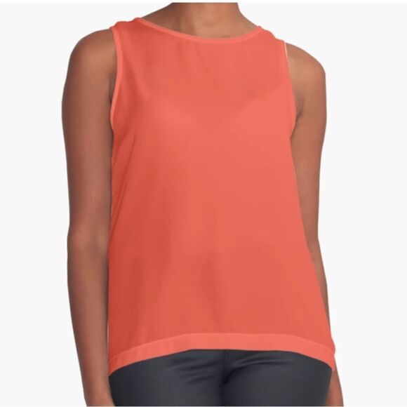 Tangerine Two Layer Tank Top and Cover Up Medium - Picture 1 of 10